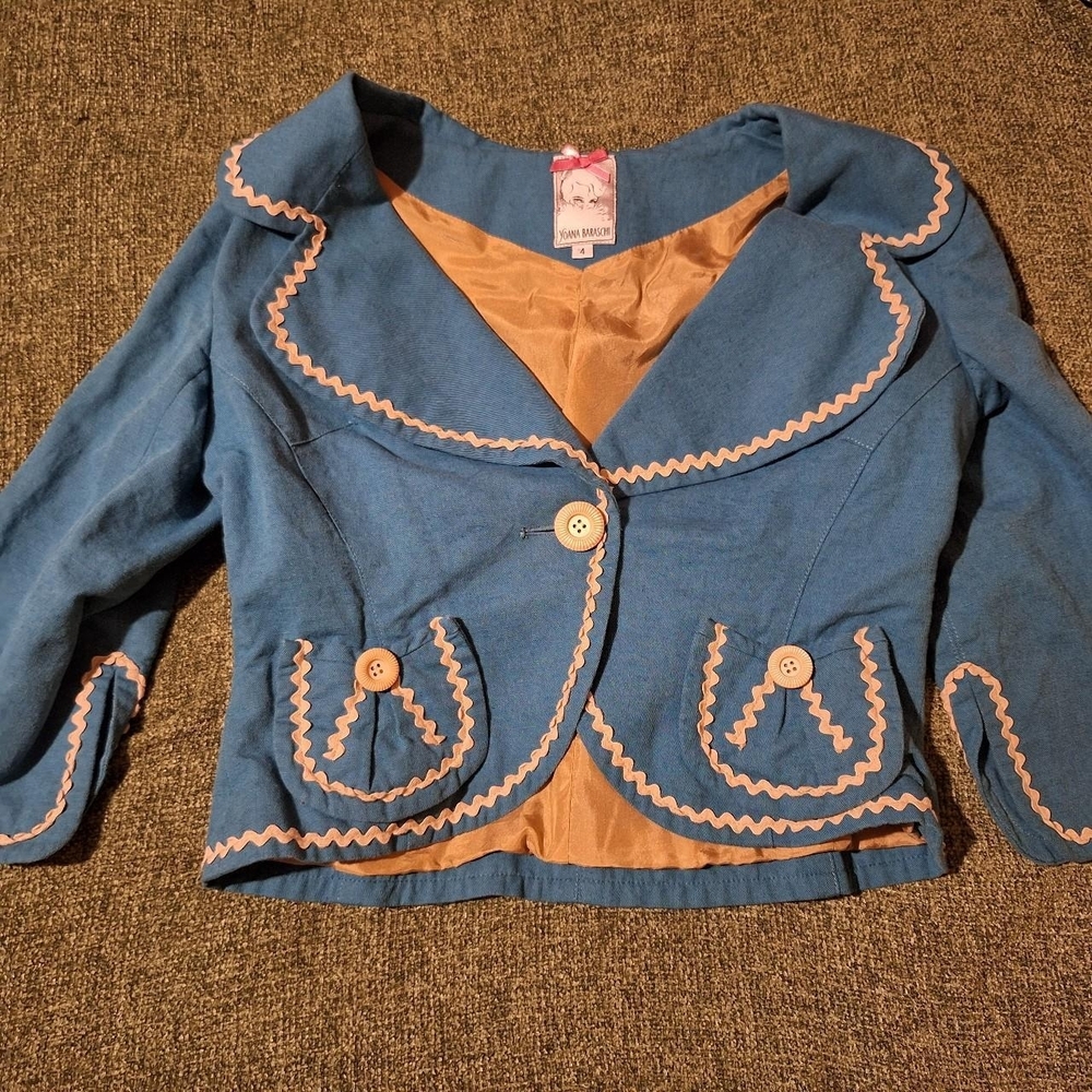 Yoana Baraschi Blue and Tan Blazer